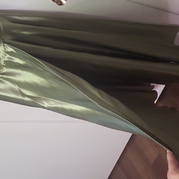 AW Rosemarie Dress - Crystal Satin - Fennel Seed - Picture 9 of 13